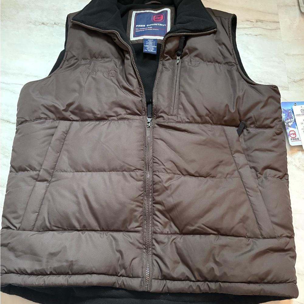 Free Country Men's NWT Gray Puffer Vest